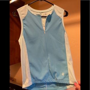 Specialized Size Large, light blues with white colors.